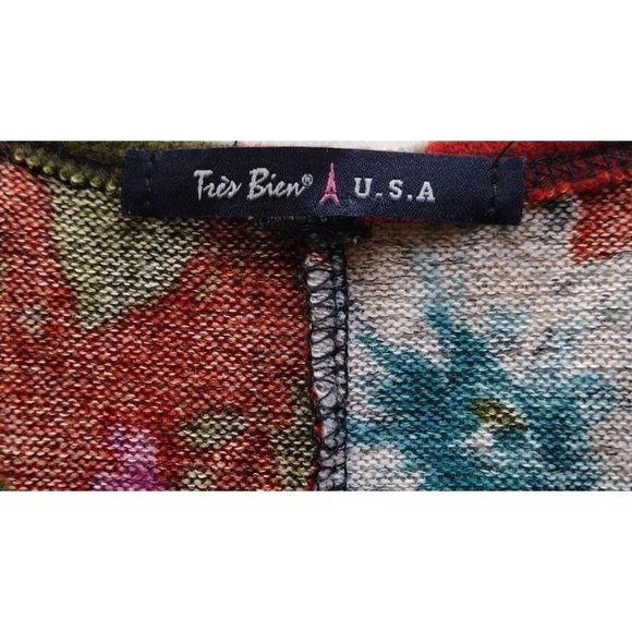 Tres Bien Top Womens Small Sleeveless Tunic Floral Knit - Picture 3 of 13